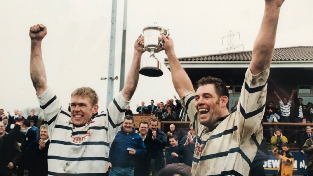 Michael Lough (vice-captain) with Neil Ashton (captain) winning the league in 1998/99